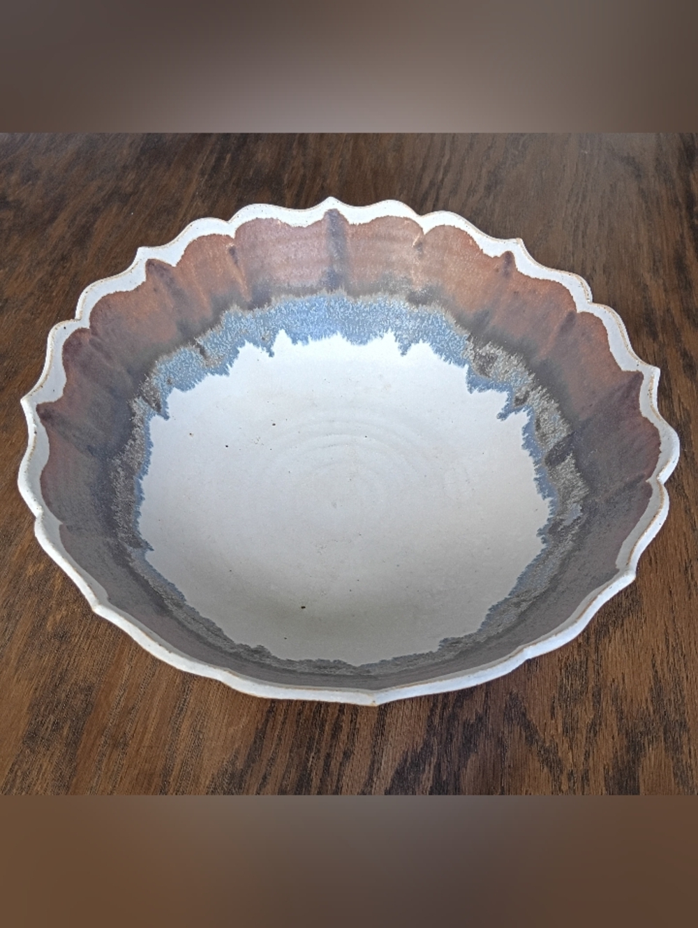 Vintage Bledsoe Handcrafted Pottery Fluted  Bowl 1987
